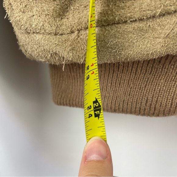 Vintage 70s Style Sherpa Lined Suede Bomber Jacket - Picture 8 of 10